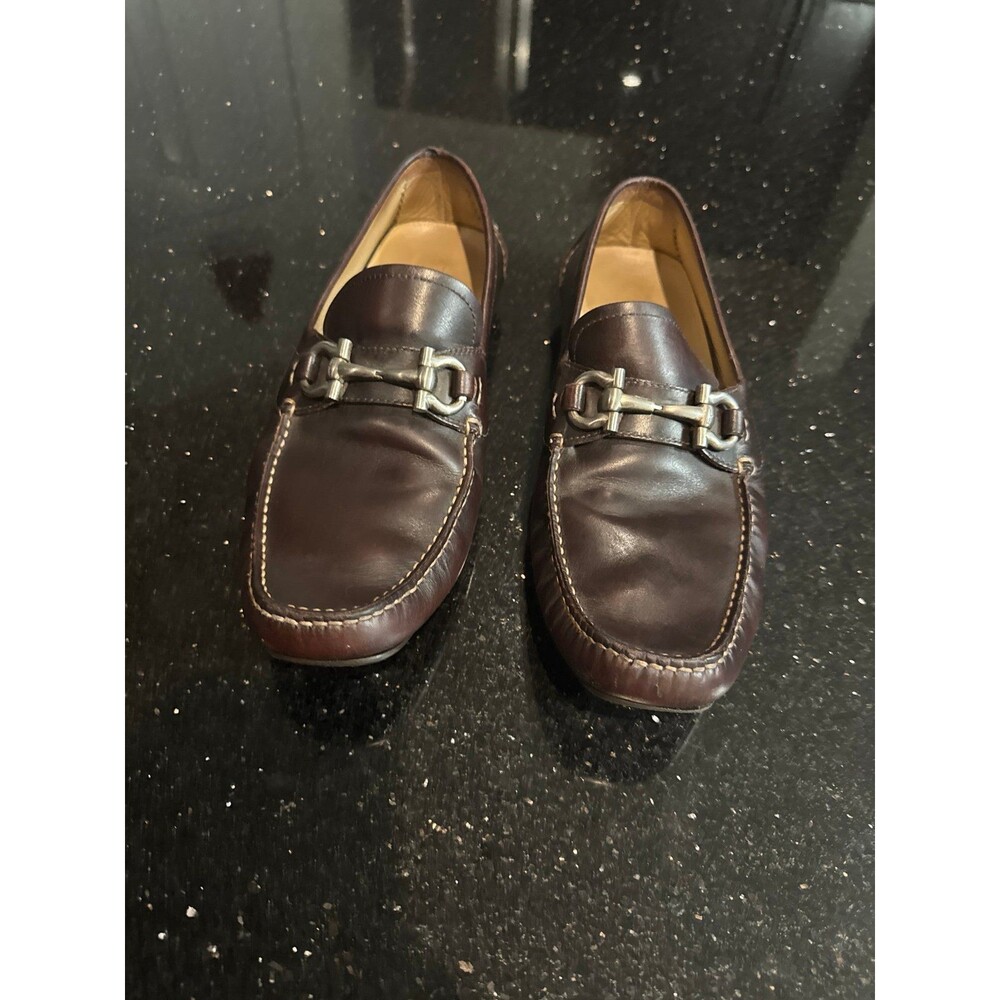 Salvatore Ferragamo Dark Brown Leather Loafers Size 9 D Men’s